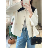 Toloer Size Women's Fat Mm Color Doll Collar Coat Autumn 2024 New Small Show Thin Hide Meat Jacket-Outfit