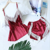 Explosion Pajamas Simulation Silk Two-Piece Pajamas Large-Size Home Underwear Pajamas