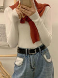 High Neck Jumper Knit Top-Outfit
