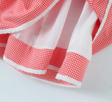 Gingham Strap Bustier Baby Doll Mini Dress-Outfit