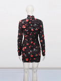 Famous Lady Light Luxury Skirt 2025 Autumn And Winter New Folding Flowers Decoration Bodybley Hip Dress Dress