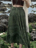Fairy Vintage Printed Midi Skirt-Outfit