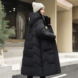 Cotton Dress Korean Version Loose 2024 Winter New Over The Knee Long Thick Warm Padded Coat Temperament Cotton-Padded Jacket Tide-Outfit