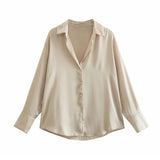 Women's Clothing In Autumn 2025 20 Color Buff Silk Densate V Collar Long-Sleeved Striped Vertical