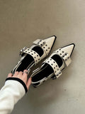 Small Fragrant Feng Tip Mary Jane Shoes Women 2025 Spring With Skirts Small Leather Shoes Retro Coarse Heel Single Shoes