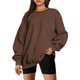 Women's Y2K Grunge Loose Pullover Sweatshirts Letter Print Casual Thickened Long Sleeve Tops Autumn Hoodie Streetwear-Outfit