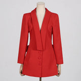 Toloer Style Small Suit 2024 New Fashion Sexy Slim V Neck Show Thin Long Sleeve Design Sense Suit Jacket Female-Outfit