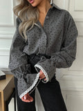 And Winter Fashion Trend Women's Shirt Single-Dwined Cardigan Autumn New Temperament Love Print