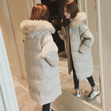 Korean Outerwear Snow Wear Winter Puffer Warm Bomber Basic Jacket Long Female Fur Coat Women Loose Parka Ukraine Plus Size