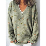Christmas Abstract 3D Print Big V-Neck Long-Sleeved
