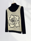 Toloer Little Sister Korean Department Rose Knit Vest Coat Female French Hollow Out Hook Flower Sleeveless Jacket Early