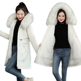Add Velvet And Thick Pie To Overcome The Female 2024 Winter New Medium And Long Korean Version Of Ing Cotton Clothes Show Thin Cotton-Padded Clothes-Outfit