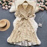 Holiday Women Party Clothes Floral Fashion Dress Female Clothing A line Dresses Outfits Summer Midi Beach Sundress