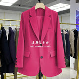 Toloer Suit Jacket Female Small Man 2024 Spring And Autumn Short Retro Korean Version Casual Show Thin Suit Woman-Outfit