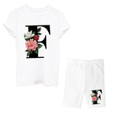 Suitst Shirt Short Sleeves Wide-Legged High-Waisted Shorts Two-Piece LOGO Printed Casual Suit For
