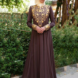 Spring New Long Dress Leisure Middle East Simple National Style Fashion