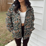Women's Ins Camouflage Long-Sleeved Zipper Pocket Hoodie