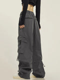 Toloer Design Sense Multi-Pocket Floor Cargo Pants Men And Women Loose Casual Versatile Wide Leg Pants Drop Feeling