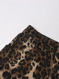 Toloer Tooling Fall 2024 New Fashion Personality Leopard Print Hole Straight Loose Long Jeans Women-Outfit
