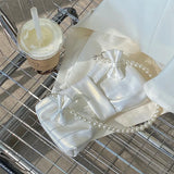 Pearl Bow Aesthetic Shoulder Bag-Outfit