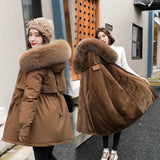 Tide Style To Overcome The Women's Short Style 2023 Winter New Korean Version Loose Fashion Big Wool Collar And Thick Plush Casual Cotton-Padded Clothes-Outfit