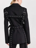 Toloer Sense Small Suit 2024 Spring New Fashion Temperament Willow Nail Decoration Waist Show Thin Suit Coat Female Suit-Outfit