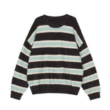 and winter new women striped sweater sweater Y2k retro lazy style loose tops for men and women harajuku-Outfit