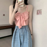 Bow Small Sling Vest Women Take Summer New Unique Sleeveless Sexy Hot Girl Wear Bottom