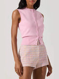 New Knitted Top Women's Sexy Sleeveless Outer Button Vest