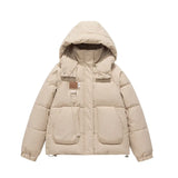 Large Size Down Cotton Jacket Female Winter 2024 New Tooling Thick Oversize Bread Jacket Loose Cotton-Padded Jacket-Outfit