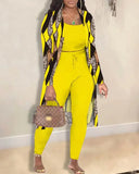 Popular Style Autumn And Winter Women's Fashion Sexy Coat Trousers Three-Piece Set-Outfit