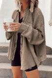 2025 New Coat Fashion Casual Collar Pocket Splicing Irregular Shirt Jacket