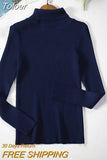 Women Casual Soft Cashmere Elastic Sweaters Turtleneck Slim Knit Pullovers For Women Solid Jumpers