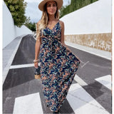 New Style Independent Station Hot-Selling Women's Dress High-Waist Printed Sling Dress With Large Pendulum-Outfit