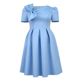 T900l Dical Collar Bow Dress Loose Comfortable Big Skirt A Dress