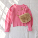 Short knitted Sweater Women 2022 New Pullover Autumn Winter loose Outer Wear Student Base Thick Lazy female Top