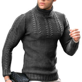 Toloer And Winter New Men's Sweater Men's Turtleneck Flower Long Sleeve Sweater Warm Head Sweater