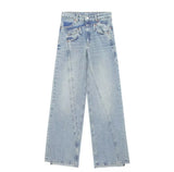 Spring Style Deconstructed Mid-Waist Fashion Wide-Leg Jeans 6688002-Outfit