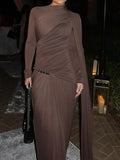 Temperament Dress Autumn 2025 New Solid Color Trim High-End Design Metal Decorative Dress