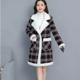 Winter Korean New Large Size Loose Mother's Dress With Cashmere And Thickened Cardigan Imitation Lamb Wool Coat For