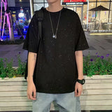 Short-Sleeved T-Shirt Men's Trend Ins Blouse Summer New Loose Large Men's Half-Sleeved T-Shirt-Outfit