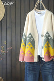 Matching Knitted Cardigan Women's Korean Sweater Coat Long Button Popular Retro All-match Chic Fashion Cardigan