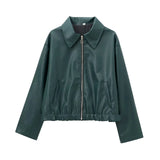 Autumn And Winter Retro New Retro Collar Zipper Locomotive Leather Jacket Jacket