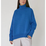 Autumn Sweater Turtleneck Women Green Vintage Pullover Jumper Women's Winter Thick Warm Knitted Blue Sweater for