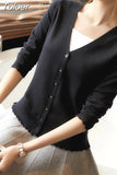 Elegant Ruffle Knitted Cardigan Women Coat Solid 2023 Spring Fashion V Neck Long Sleeve Sweater Coat Tops Femme Red