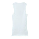 New Stretch Ribs Simple Sleeveless Collar