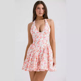 Women's Clothing 2026 Spring And Summer New Sweet Pastoral Wind Hanging Back Sexy Mini Dress