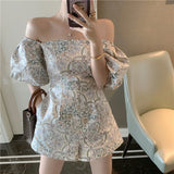 Toloer Tile Print Jumpsuit Female Summer 2023 New Thin Square Neck