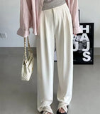 Toloer Wide-Leg Pants Women Spring And Fall 2024 New Casual Pants High-Waist Suit Pants Small Pants Women-Outfit