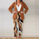 Independent Station Popular Style Women's Suit Autumn And Winter New Suit Trouser Suit With Belt-Outfit